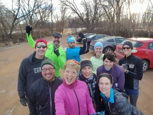 The spring-like temps enticed a good group of runners to the Luce Line trail!