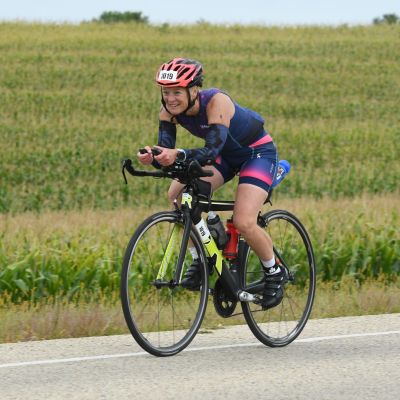 Colleen on bike